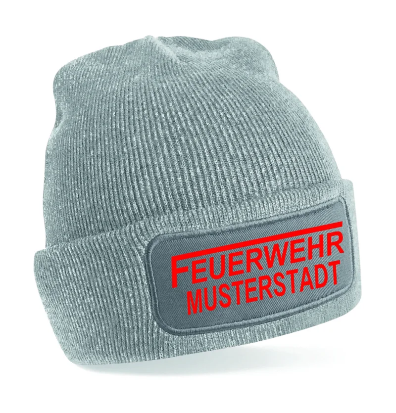 Feuerwehr Strickmütze grau