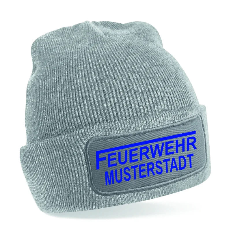 Feuerwehr Strickmütze grau