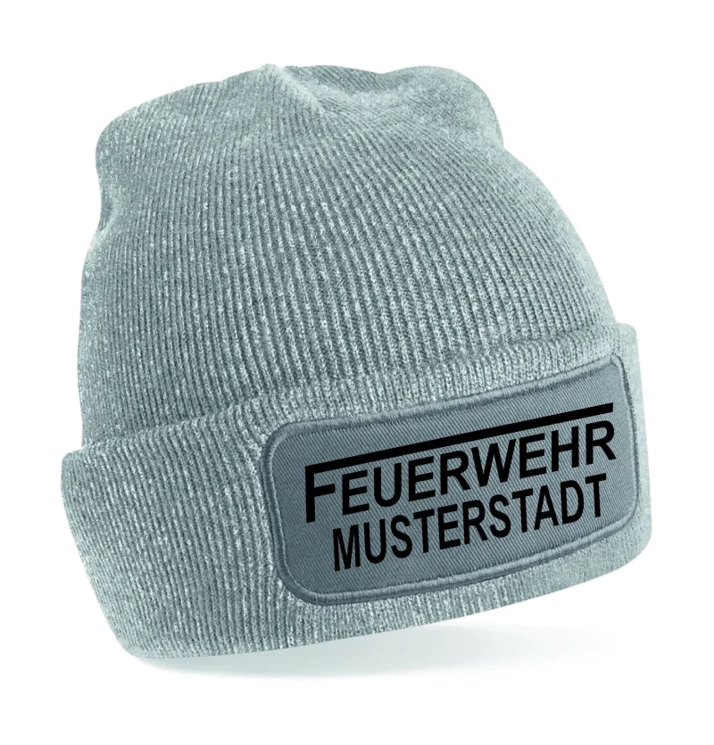 Feuerwehr Strickmütze grau