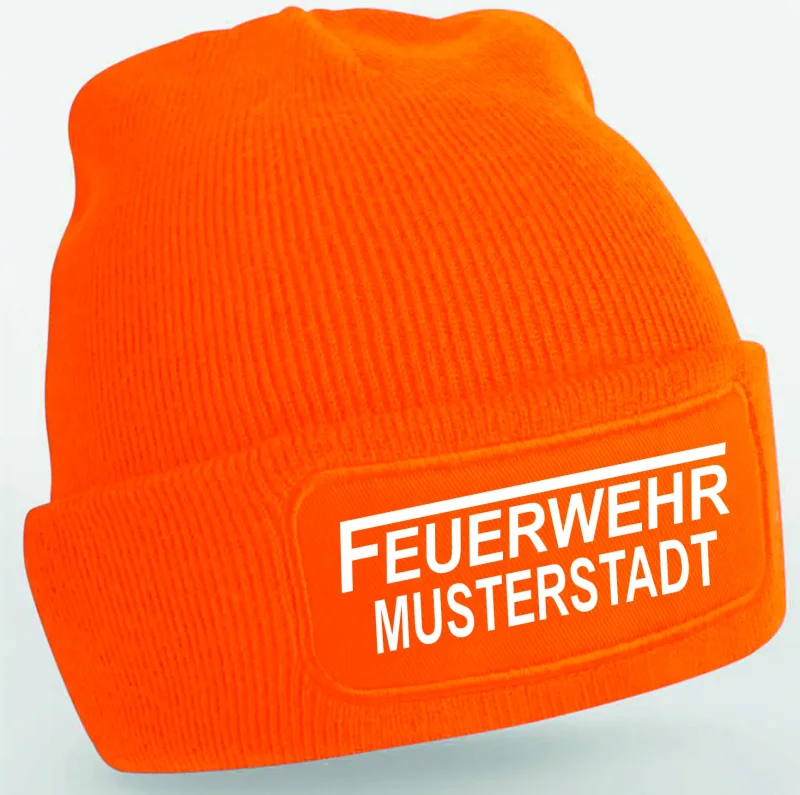 Feuerwehr Strickmütze orange