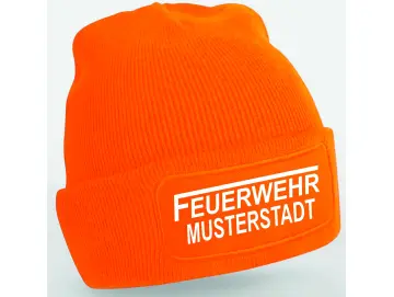 Feuerwehr Strickmütze orange