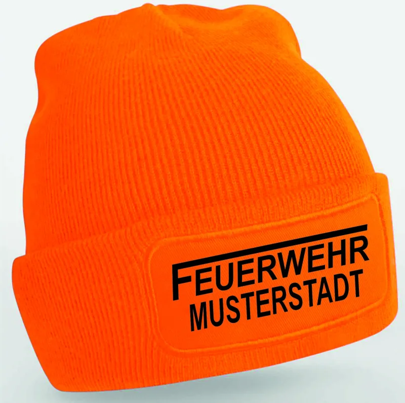Feuerwehr Strickmütze orange