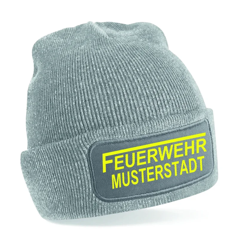 Feuerwehr Strickmütze grau