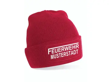 Feuerwehr Strickmütze rot