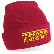 Feuerwehr Strickmütze rot