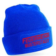 Feuerwehr Strickmütze royal blau